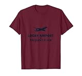 Logan Airport Frequent Flyer Boston Design T-Shirt, Men, Burgundy, Large
