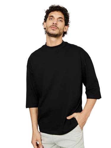 Image of Styli Men's Solid Loose Fit T-Shirt
