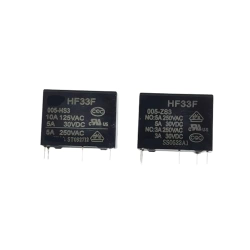 Relé HF33F 12V 5A de 5 pines mini para circuitos impresos pack de 10 unidades