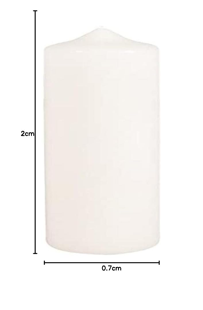 Rayher Vela Pilar 3140596 Color Crema, 20 x 7 cm, Parafina RAL, para Decoración y Ceremonias