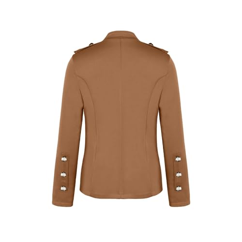 Blazer Jackets for Womens Mock Neck Button Jacket Open Front Cardigan Classic Daily Business Casual Suit Coats3