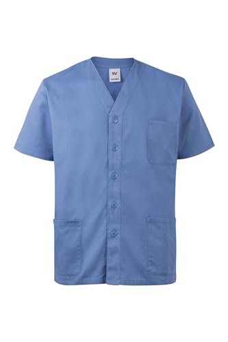 Veste pyjama boutonnée grande taille 3XL bleu ciel pour homme recherchant l'aisance