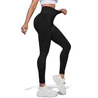 Bafiwu Anti Cellulite Leggings Sport Leggings Damen Lange Blickdicht Kompressions Yoga Leggings Booty Lifting Shaping Hohe Taille Fitness Sporthose (L, Schwarz)