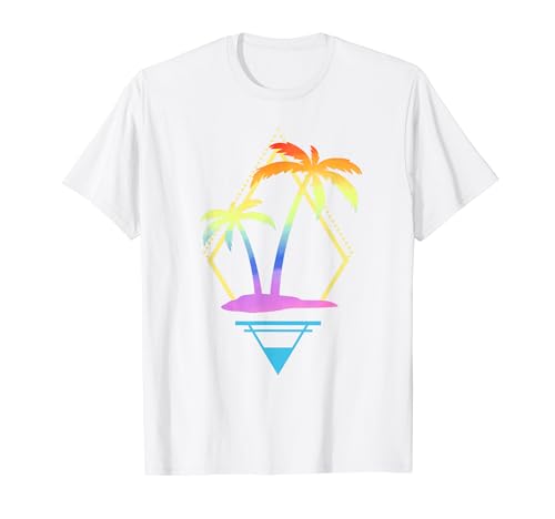 Sol Synthwave Verano 80s 90s Retro Playa Estética Vaporwave Camiseta