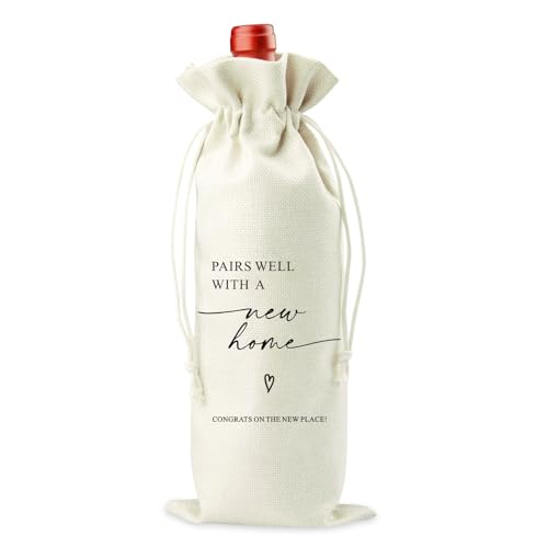 Lcoanriut Housewarming Wine Bag, Pairs Well With A New Home, New Home Gift, Housewarming Gift for Women, Men, Friends