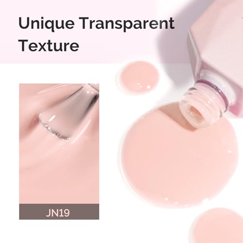 Image of MelodySusie Nude Gel Nail Polish, 0.5Fl.oz Jeweliver Jelly Gel Polish Translucent Nude Nails Sheer Soak Off UV LED Light Cure Gift for Women Girls Nail Art Manicure DIY at Home JN19