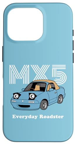ユーノスロードスター スカイブルー 可愛い カワイイ 面白 おもしろ 子供 キッズ ミニカー おもちゃ トイ スマホケース iPhone 16 Pro 用