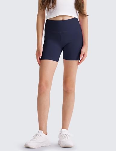 Image of 3 Pack Girls 4'' High Waisted Biker Shorts, Athletic Yoga Shorts | Easy to change & wash, Machine Washable, Buttery Soft Stretchy Fabric, Squat Proof, Non-See-Through, Size Kids & Teens