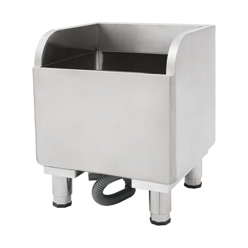 LIAPDG Commercial Floor Mop Sink, Stainless Steel Mop Service Basin Freestanding Floor Mount Mop Cleaning Sink with Drainage Filter & 31.5 Inch Drain Pipe 17.72 x 16.14 x 19.69 Inch