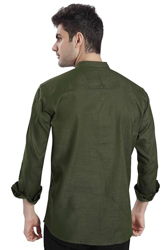 Image of DIVISIVE Men's Slim Fit Full Sleeves Cotton Short Kurta