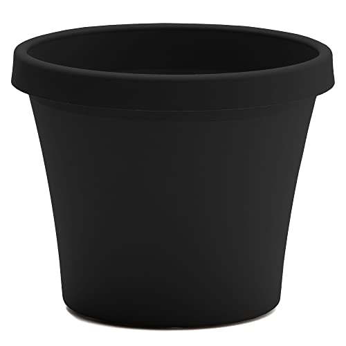 Bloem Terra Pot Planter: 14' - Black - Durable Resin...