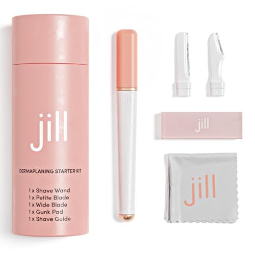 Jill Facial Razor for Women - Dermaplaning Razor for Women Face and Eyebrow, Ideal for Shaping and Removing Unwanted Hair - Exfoliating Dermaplaning Tool - Replaceable Razors Starter Kit