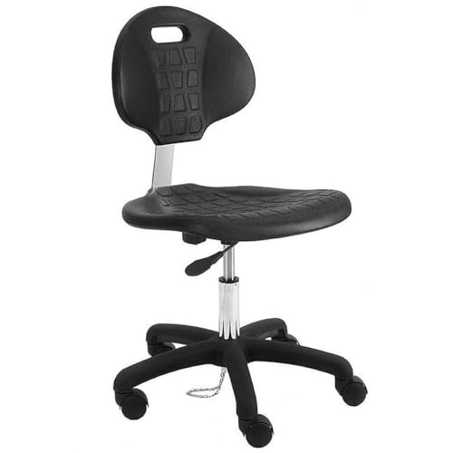 212 Main ESD Urethane Polyurethane Stools Chair with Chrome Base & 19 to 27 in. 3 Lever Control Height Adjustment Black