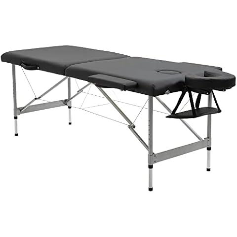 HOMCOM Camilla de Masaje Plegable con Altura Ajustable y Reposacabezas Cover