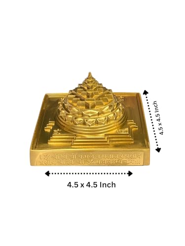 Image of RUDRADIVINE Ashtadhatu Maha Meru Shri Yantra | 3D Shree Chakra Yantra for Wealth, Prosperity & Vastu | Size(4.5 inches By 4.5 inches)