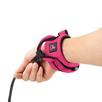 Image of Gooby Neoprene Wristband Sport Leash, Pink, 6 FT | Hands-free wristband; Neoprene padded cushion; 6 ft; Adjustable hook-and-loop fastener; All-weather