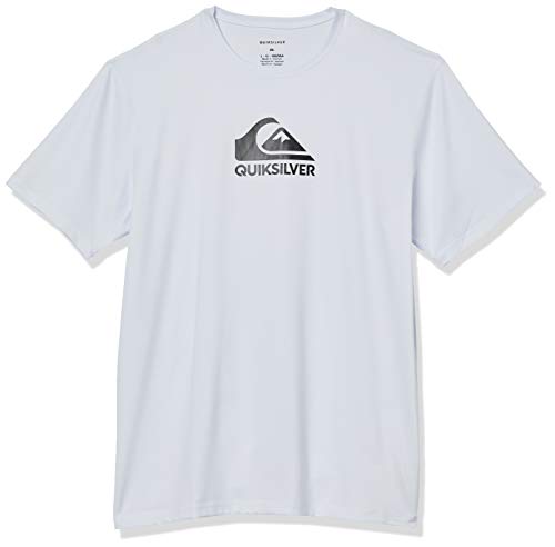 Quiksilver Men's Solid Streak Short Sleeve Surf Tee Rashguard, White, Small