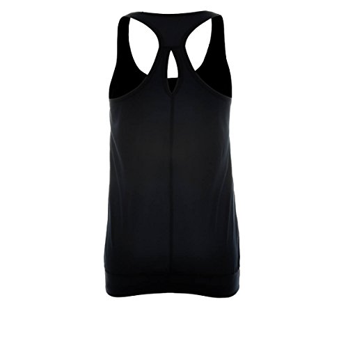SYROKAN Women's Active Racerback Athletic Sports T-Shirt Long Yoga Crop Tank Top Black Small