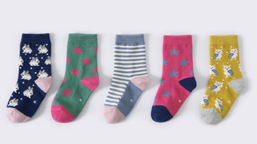 CHUNG Little Big Girls Cotton Socks Toddler above Ankle Polk Dot Crew Fashion Cartoon Cute Fun Pig2