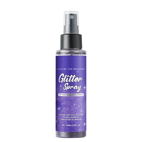 Glitter Spray,Festival Clothes Face Body Spray Glitter | Sparkling Hairspray Cosmetic Shimmer Makeup for Party Stage Performance Daily Look
