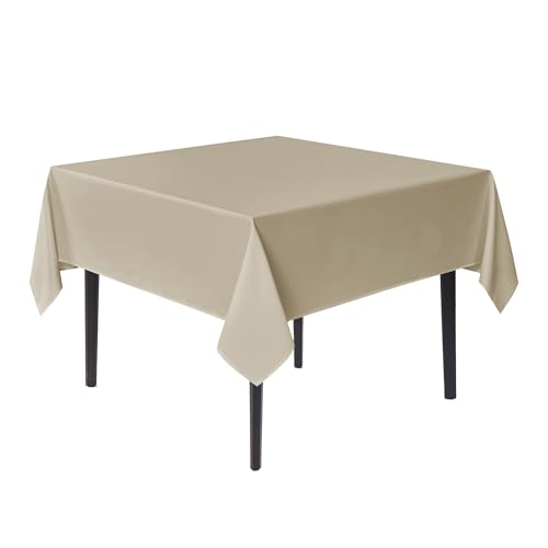 Image of sancua Natural Square Tablecloths 54x54 Inch Fabric Card Table Cloth
