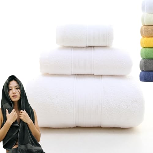Onuia Towels 800 GSM Egyptian Cotton 2026 New 3 Packs Luxury Large Bath Towel Set Luxury Bath Towels Ultra Soft Absorbent Quick Dry Premium Hotel Bathroom Towels (White)