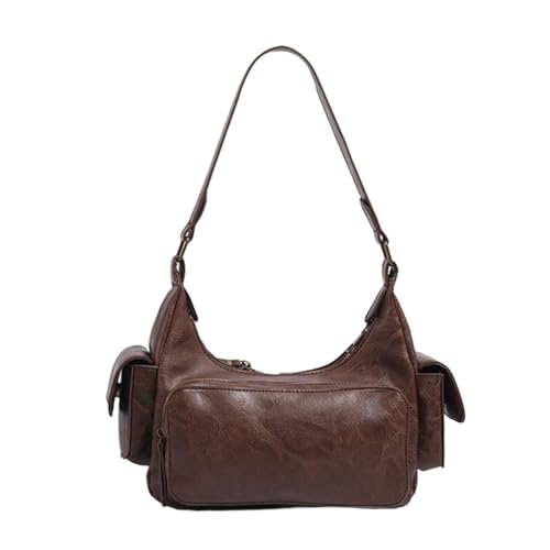 Sac à main en cuir synthétique contre le désordre, pochette rétro zippée sécurisée