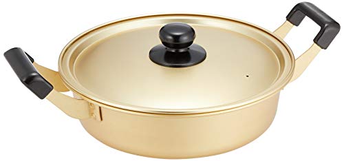 パール金属 浅型 両手鍋 24cm 鍋蓋付 ガス火専用 アルミ クックオール H-1897
