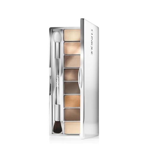 Clinique All About Shadow Eye Shadow Palette, 8 Silky + Buildable Shades | Safe For Sensitive Eyes, A Nude Honey Mood