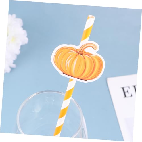40 pitillos de papel naranja para fiesta Halloween miniatura 5