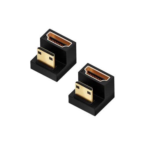 ���{�̒������ MSL FORCE Micro Mini HDMI�I�X/���X �ϊ��A�_�v�^ 8K@60Hz 4K@120Hz UHD2.1 HDCP 3D �X�g���[�g L�� U�� LED���C�g (cbk-06, 2�Z�b�g)