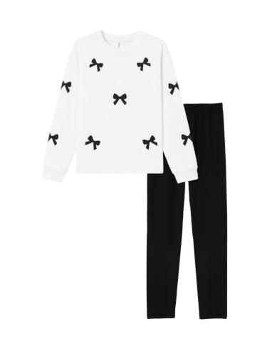 Image of PATPAT Little Girls Clothes Crew Neck Leopard Color Block Sweatshirt and Leggings Girls Outfits Size 4-12Y