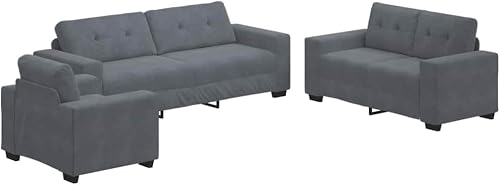 vidaXL Ensemble de Canapés 3 pc Gris foncé Velours 