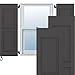 Ekena Millwork RW101RP18X84SMH Two Equal Raised Panel Exterior Wood Shutters, 18"W x 84"H, Shadow Mountain