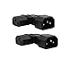 2-Pack Left Angle IEC C14 to C13 Power Adapter PDU Plug for LCD Wall Mount TV