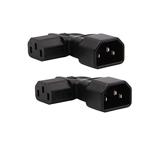 2-Pack Left Angle IEC C14 to C13 Power Adapter PDU Plug for LCD wall Mount TV by WYMECT - Used condition - US$8.37