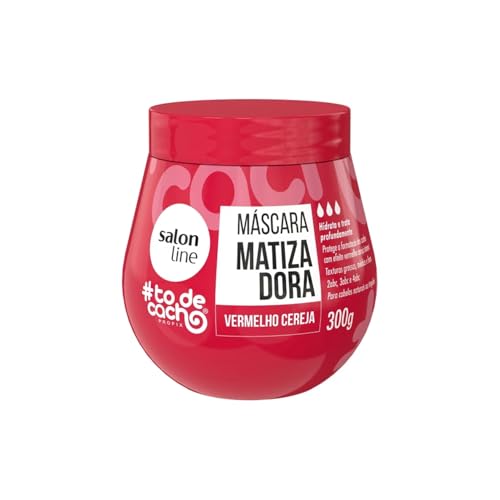 Salon Line, Máscara Matizadora #TodeCacho, Vermelho Cereja, Vegano - Para Cabelos Ondulados, Cachead