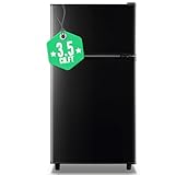 WANAI Mini Fridge with Freezer Small Double Door Refrigerator Freezer-on-Top, Black Fridge with 7 Adjustable Thermostat and Adjustable Shelves