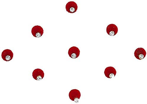 Anuradha Art Jewellery Red Colour Round Bindis Wedding Bindi Packets For Ladies Bindi Diamond