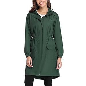 Gyabnw Winddicht, waterdicht, voor dames, met capuchon, waterdichte jas, met ritssluiting, waterdicht, voor dames, zakken voor kamperen in de open lucht