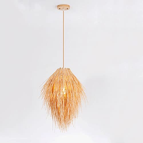 Lustre rotin nid d'oiseau réglable : fini la lumière agressive dans la chambre