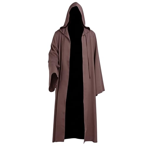 TZIISOA Men Cloak Robe Hooded Cosplay Adult Tunic Long Cape Party Costume(Z3921DBN 2XL)