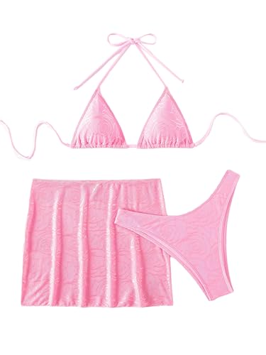 Maillot de bain 3 pièces avec jupe pour masquer les complexes à la plage