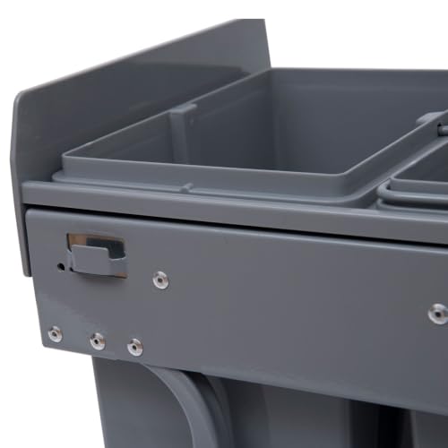 HOMCOM Poubelle sous Évier Coulissante 2x10+1x20 L 48x34 851-002, vue 8 sur 8