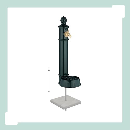 Fontaine extérieure jardin terrasse déco rétro point d'eau vert 83cm - 6