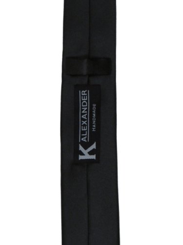 Gravata skinny masculina retrô preta sólida de 3,8 cm