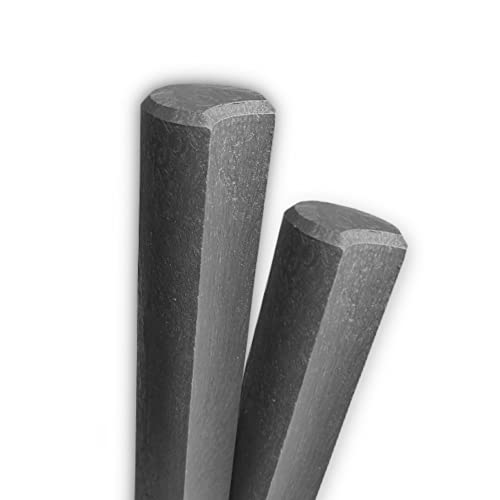 hanit® Kunststoff Palisaden mit Hohlprofil, Gartenpalisaden mit 60cm Höhe, Ø11cm, grau (25 Stück)