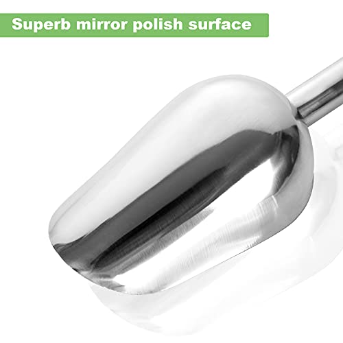 Cyeah 8 Pcs Stainless Steel Ice Scoop 6Oz, 9Inch Metal Food Scoop Small Size For Ice Cube, Candy, Flour, Sugar, Ice Cube Scoop For Canisters, Baking, Kitchen Pantry, Rust Free #TOP2
