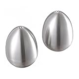 esowemsn 2PCS Stainless Steel Egg Shaped Salt and Pepper Shaker Toothpick Holder Dispenser 1 Hole and 3 Hole Egg Spice Jar Container for Party Home Kitchen Restaurant Outdoor Barbecue