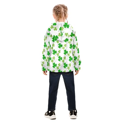 OTVEE St Patricks Green Clover Kids Hoodie Jacket Fall Spring Full Zip Warm Outwear Coat4